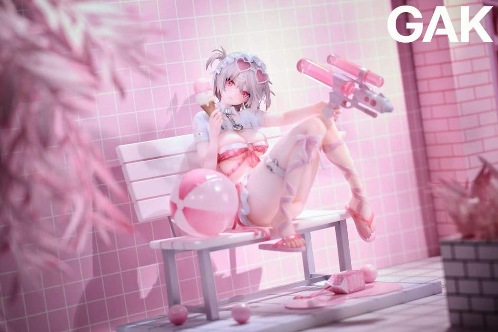 `1/6 Scale Water Gun Girl‑Strawberry Ribbon GK Statue`