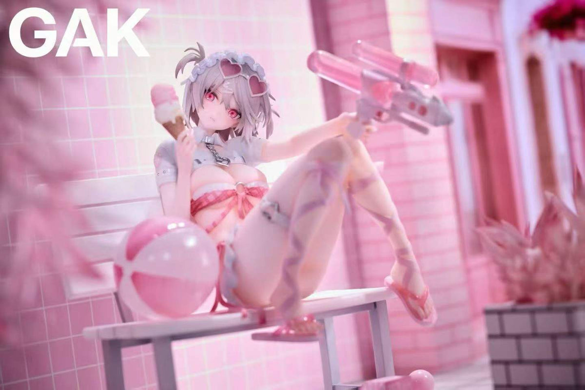 `1/6 Scale Water Gun Girl‑Strawberry Ribbon GK Statue`