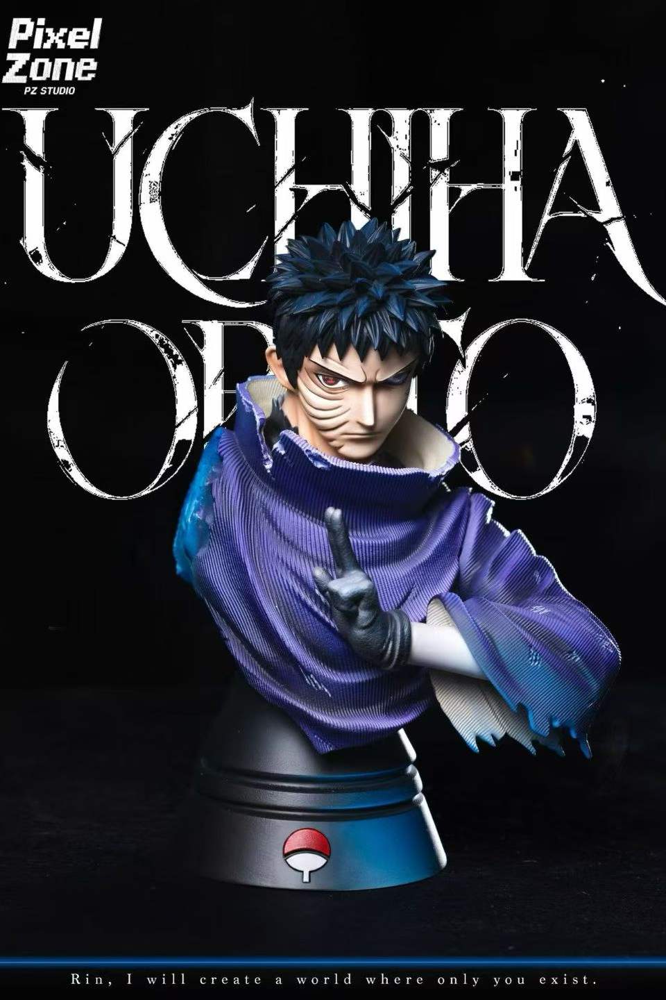 `Pixel Zone STUDIO Naruto Uchiha Obito Limited GK Statue With Light-up Head Sculpt`