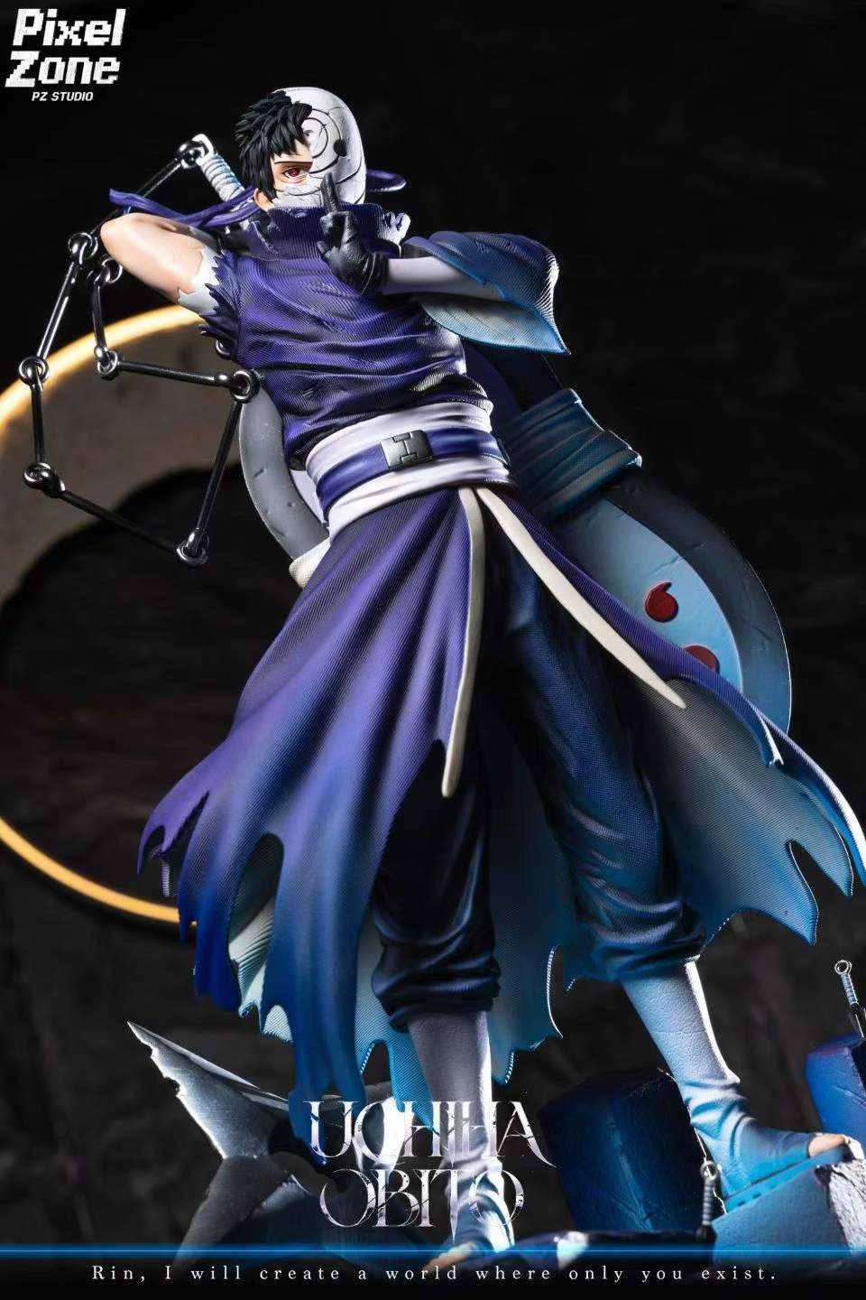 `Pixel Zone STUDIO Naruto Uchiha Obito Limited GK Statue With Light-up Head Sculpt`