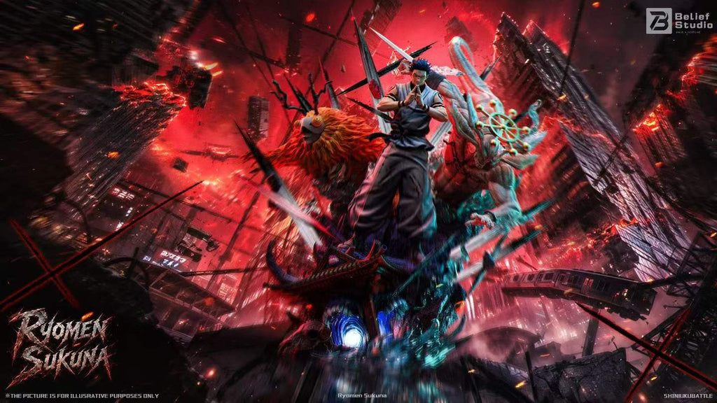 1/6 Scale Belief Studio Jujutsu Kaisen Ryomen Sukuna Statue Anniversary Limited GK Figure
