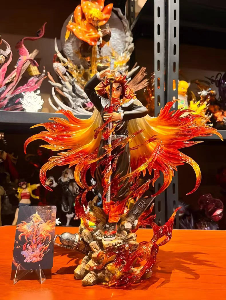 Demon Slayer Kyojuro Rengoku Flame Pillar Limited GK Figure 30CM In‑Stock Statue