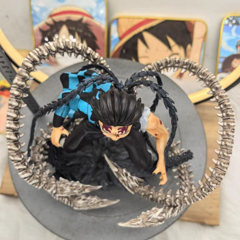 Demon Slayer Kimetsu No Yaiba Tanjiro Kamado Battle Scene GK Figure 24CM Matte Finish In‑Stock Statue Gift