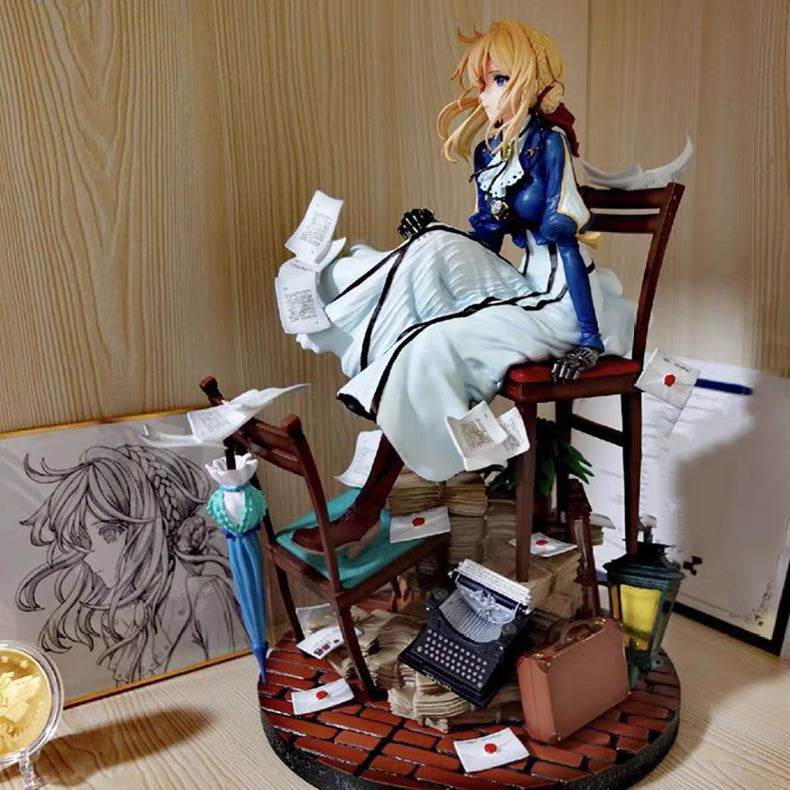 Violet Evergarden Violet Full‑Paint GK Figure Nearly 30CM In‑Stock Desk Statue Gift