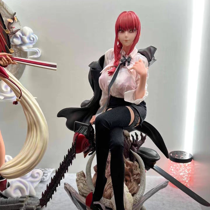 Chainsaw Man Sitting Makima Premium Limited GK Figure 42CM Fully Painted Face Sculpt In‑Stock Collectible Statue