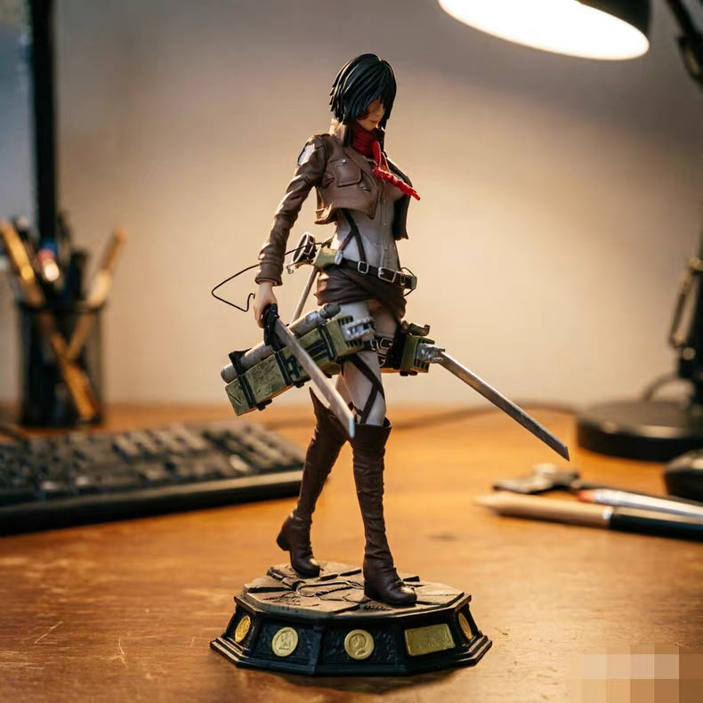 Attack On Titan Mikasa Ackerman Battle Stance GK Figure 28CM In‑Stock Desk Statue Gift