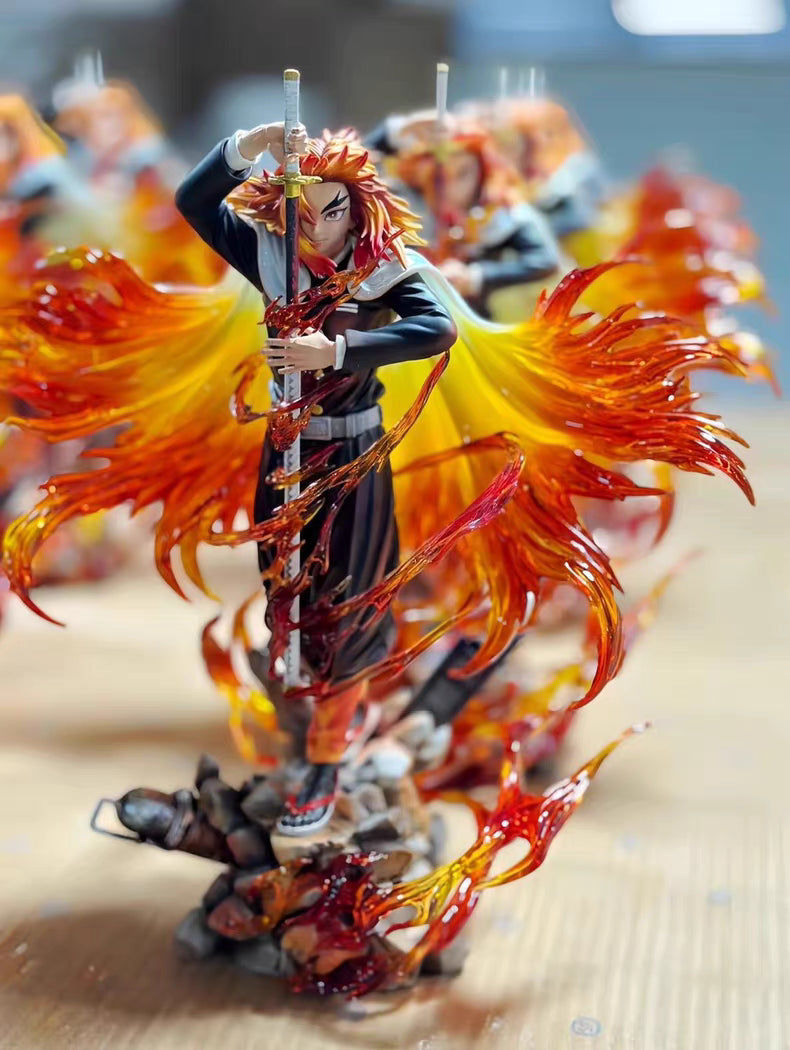 Demon Slayer Kyojuro Rengoku Flame Pillar Limited GK Figure 30CM In‑Stock Statue