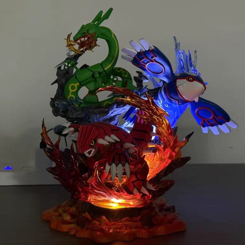 Pokemon Hoenn Trio Legendary GK Figure 36CM Light‑Up Scene Statue Upgraded Version In‑Stock