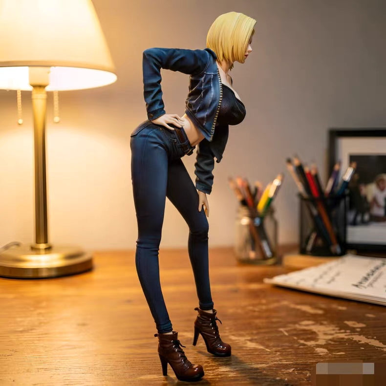 Dragon Ball Pink Butterfly Android 18 GK Figure 40CM With Base In‑Stock Desk Statue Gift