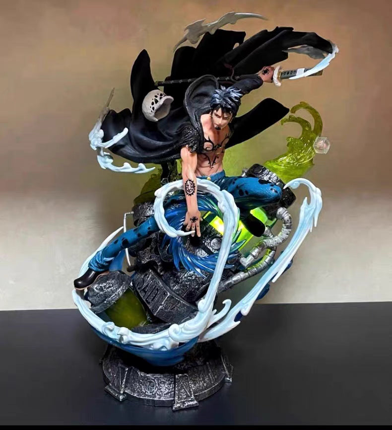 One Piece WANXI Trafalgar Law Limited Edition GK Figure 34CM Light‑Up Effect Parts In‑Stock Statue