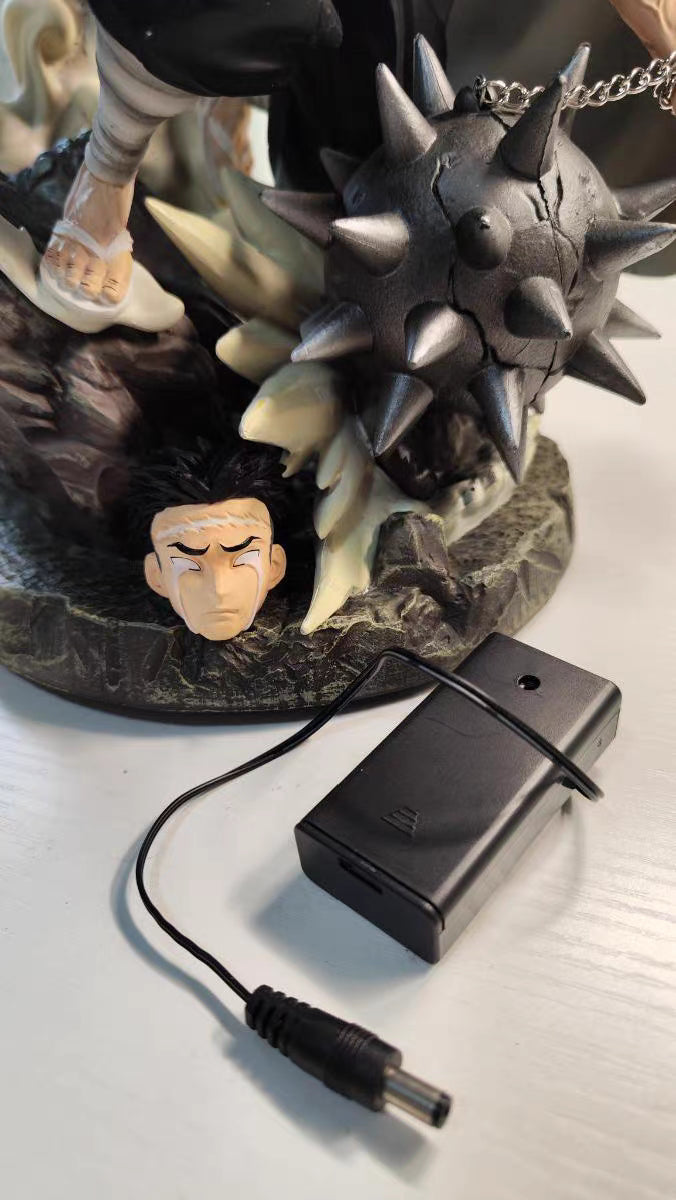 Demon Slayer Simple Carving Gyomei Himejima GK Figure 41CM Double Head Sculpt Light-Up In‑Stock Collectible Statue