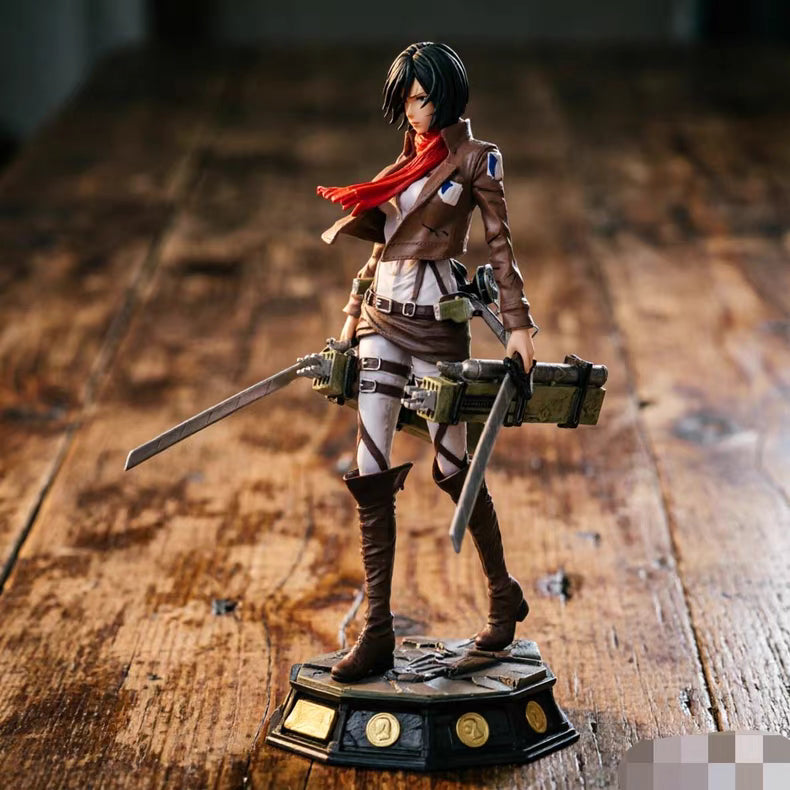 Attack On Titan Mikasa Ackerman Battle Stance GK Figure 28CM In‑Stock Desk Statue Gift