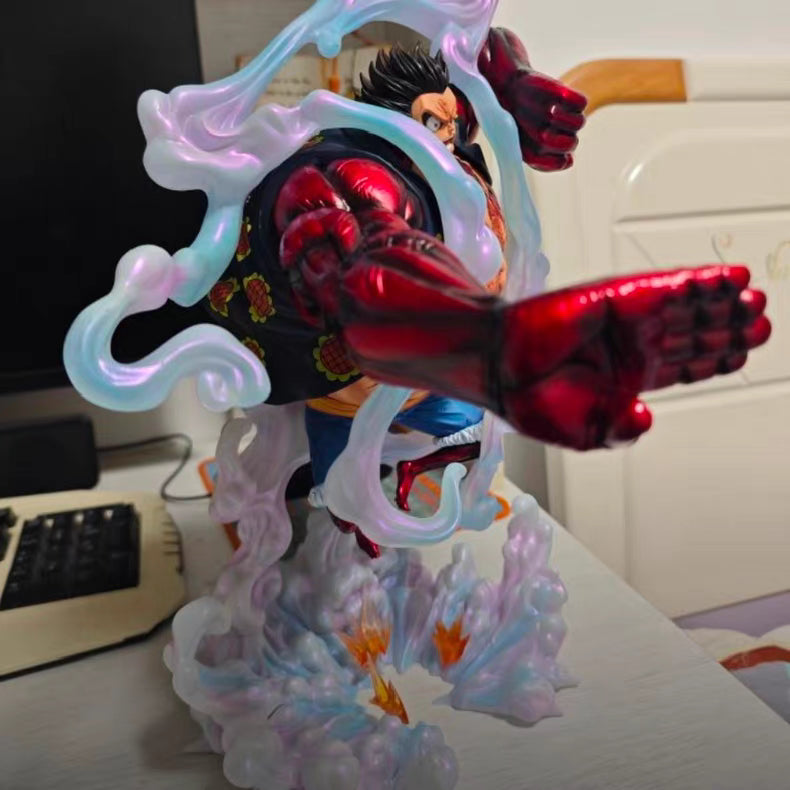 One Piece JT Dream Gear 4 Luffy GK Figure 38CM Colorful Light Effect Base Matte Finish In‑Stock Statue