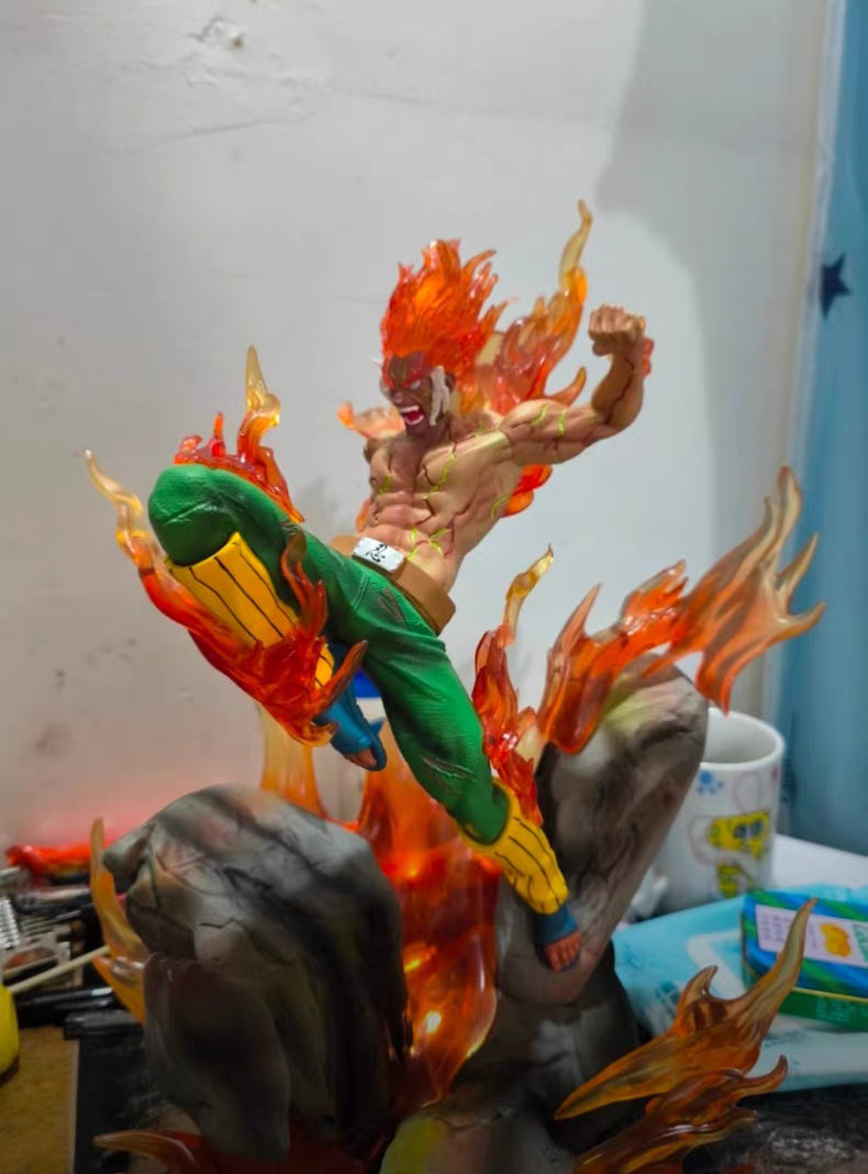 Naruto Eight Gates Night Guy Premium GK Figure Battle Form Light-Up USB Interface Fully Painted In‑Stock Statue