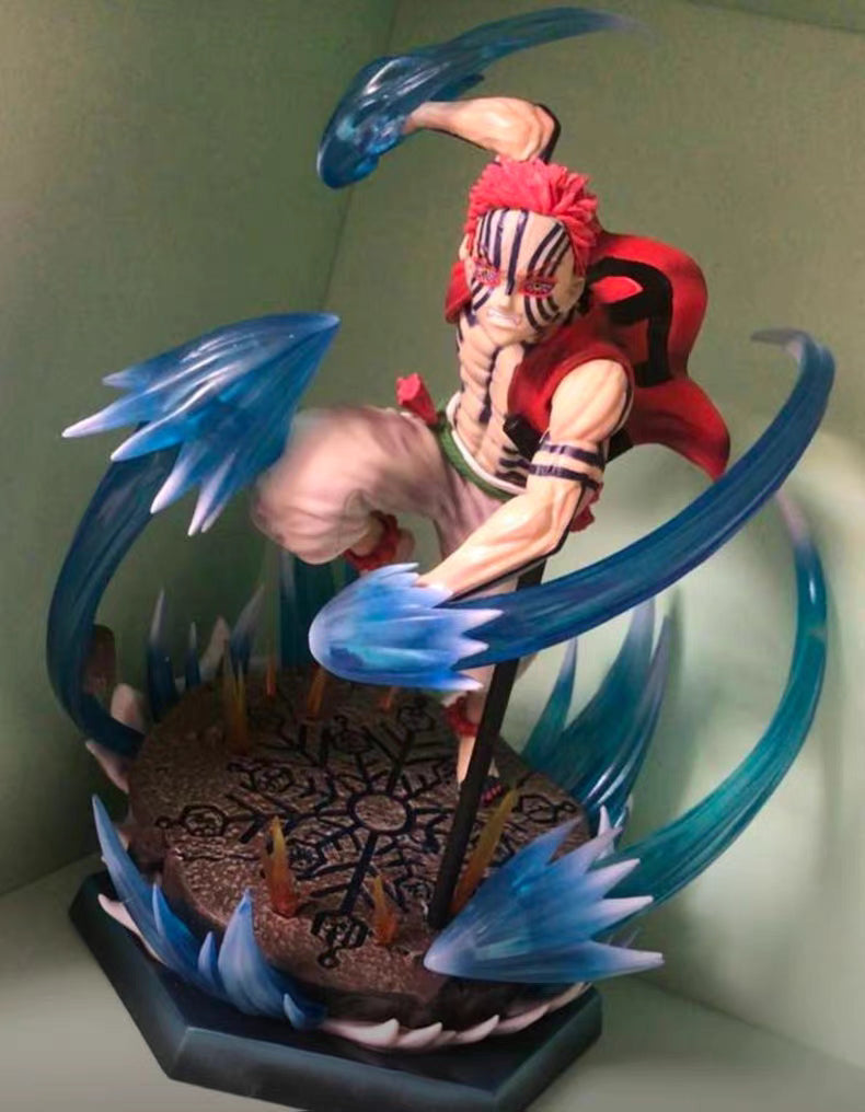 GW Demon Slayer Upper Rank 3 Akaza GK Figure 28CM Deluxe Version Light‑Up Scene Statue In‑Stock