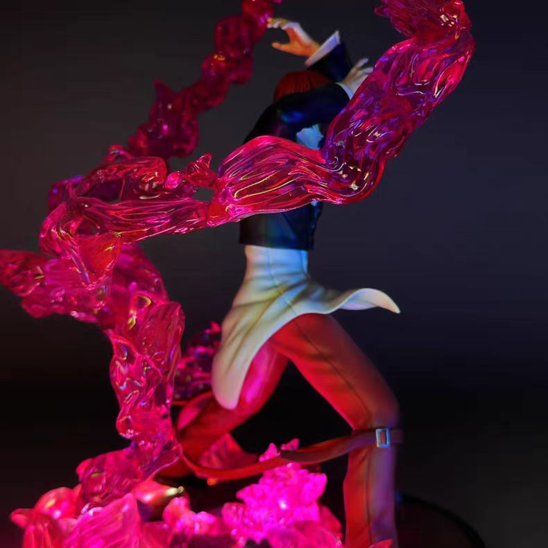 The King of Fighters 97 Iori Yagami GT Resin GK Figure 27CM Light‑Up Battle Scene Statue Gift
