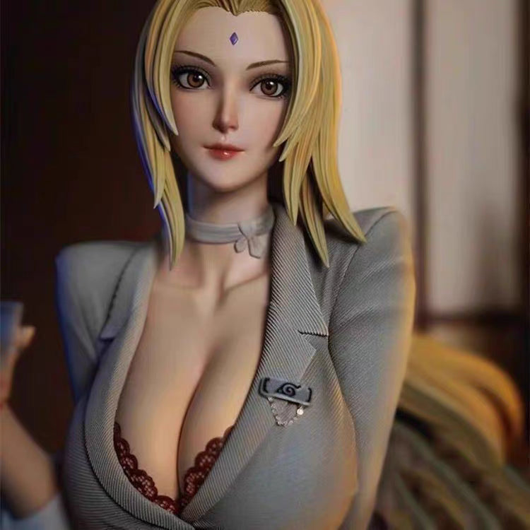 Naruto Drunken Tsunade JK Ver. Scene GK Figure 42CM Full‑Paint In‑Stock Desk Statue Gift
