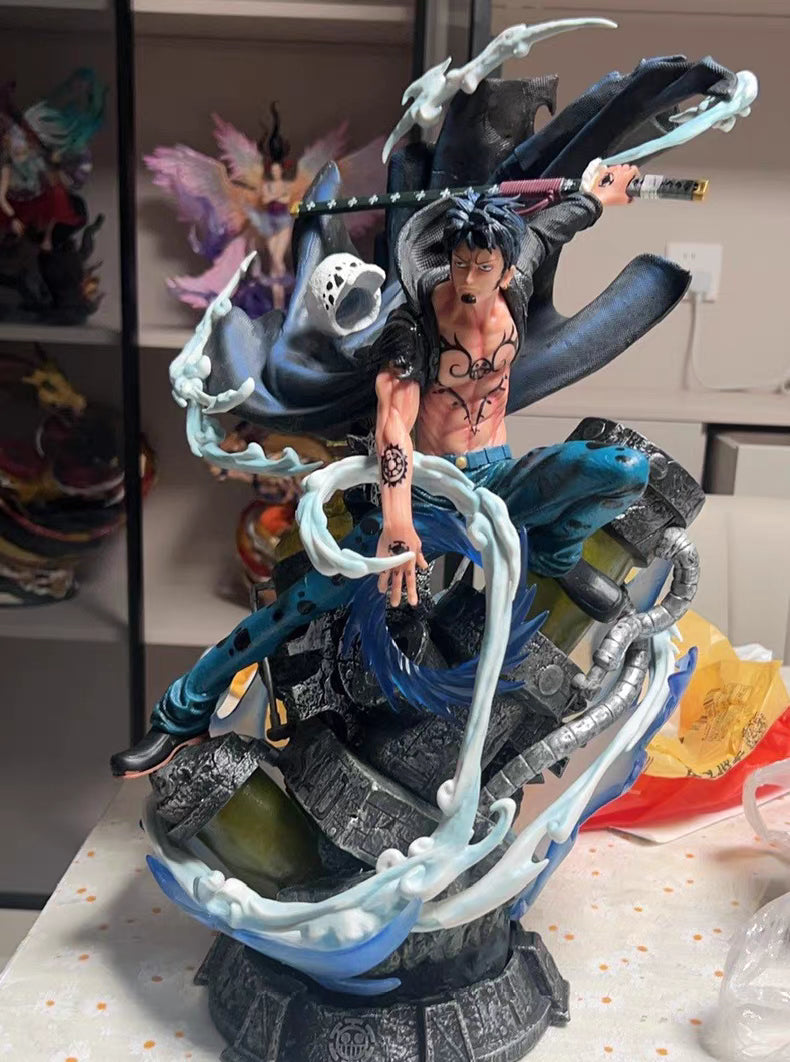 One Piece WANXI Trafalgar Law Limited Edition GK Figure 34CM Light‑Up Effect Parts In‑Stock Statue