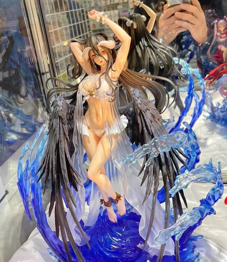 Overlord Albedo Swimsuit Deluxe Full Version GK Figure 35CM Luxury Base In‑Stock Statue