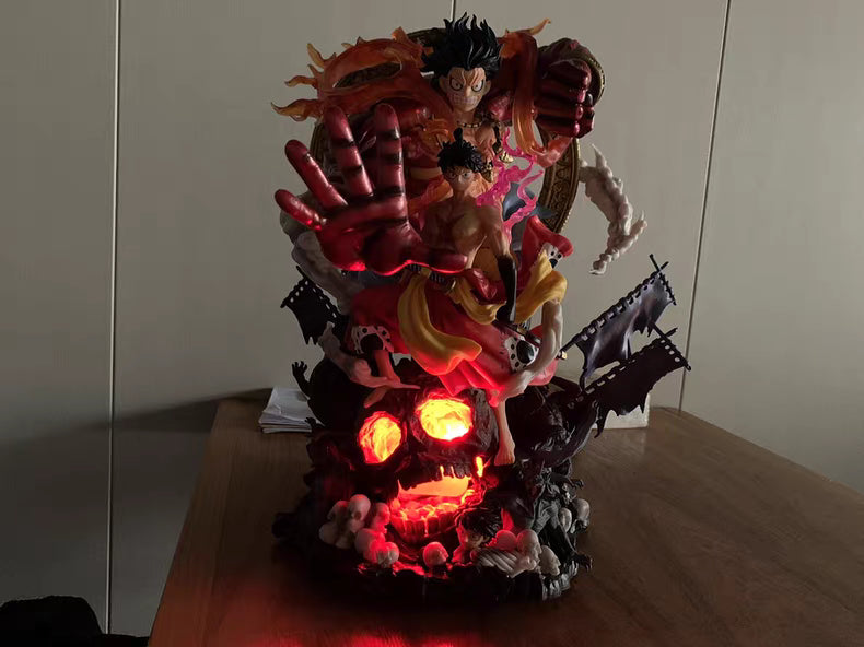 One Piece Shifengshe Wano Country Windflow Phantom Buddha Fist Luffy 48CM Light‑Up Base GK Statue Limited Edition In‑Stock