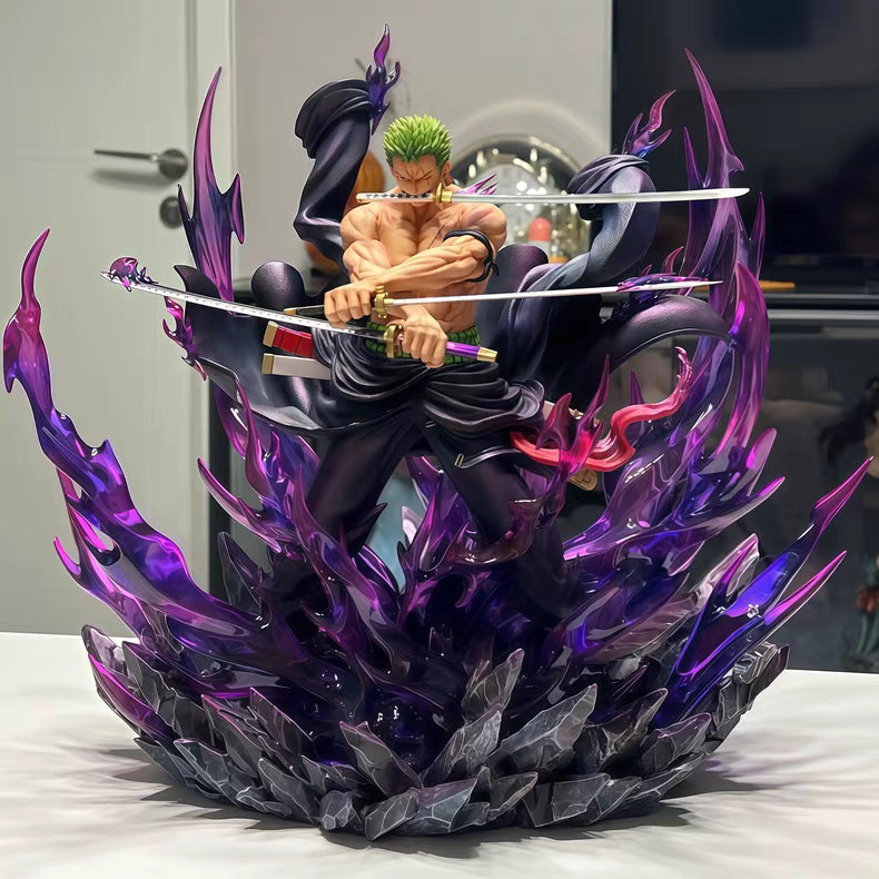 JT One Piece Sky‑Painted Explosive Aura Zoro GK Figure 34CM Exclusive Limited In‑Stock Statue