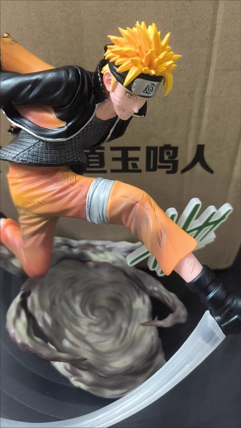 Naruto Battle Scene Rescue Mode Uzumaki Naruto GK Figure 24CM Double Head Sculpt Replaceable Hands Matte Full Paint In‑Stock Statue