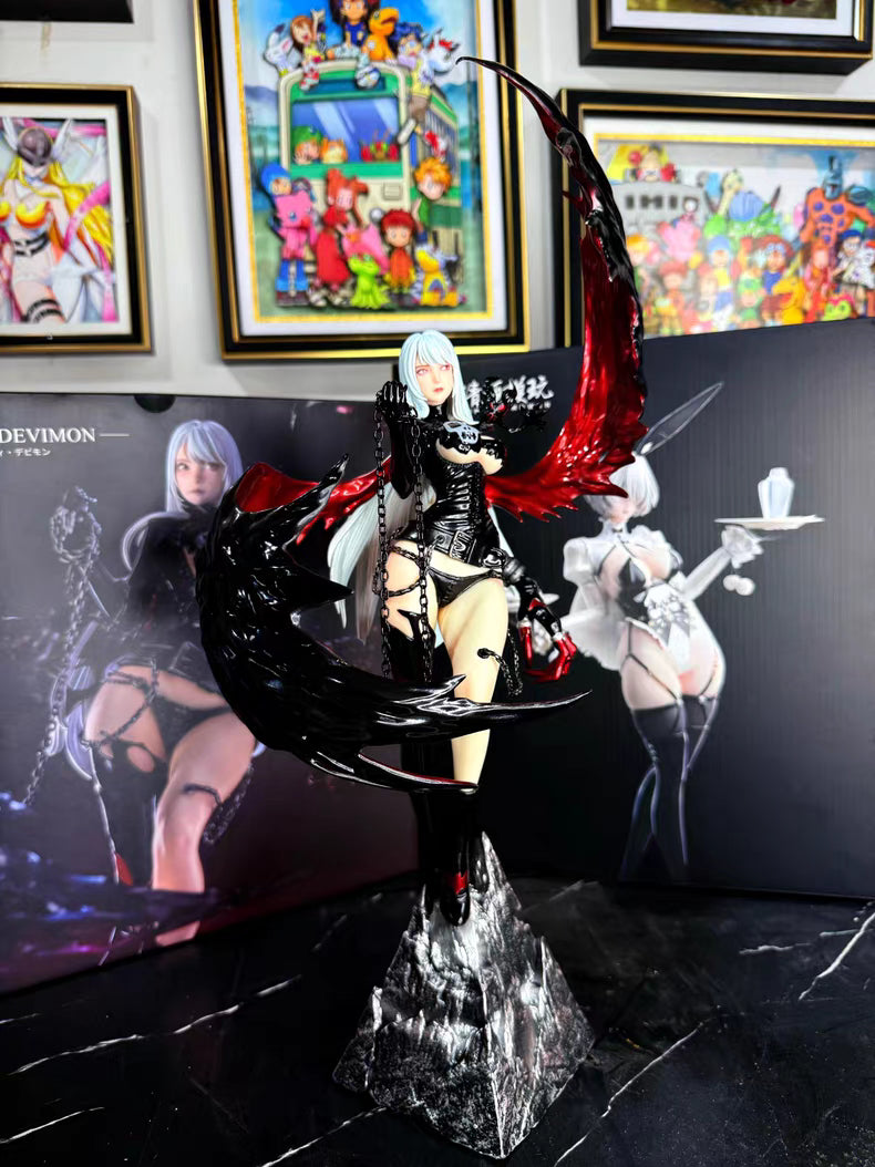 Digimon FA Angewomon & LadyDevimon 8‑Wing Angel VS 2‑Wing Demon GK Figure LadyDevimon 35CM Matte Finish In‑Stock Statue