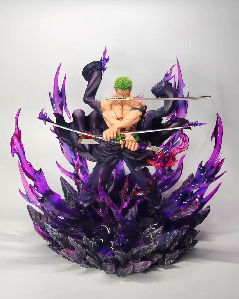 JT One Piece Sky‑Painted Explosive Aura Zoro GK Figure 34CM Exclusive Limited In‑Stock Statue