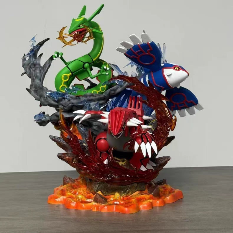 Pokemon Hoenn Trio Legendary GK Figure 36CM Light‑Up Scene Statue Upgraded Version In‑Stock