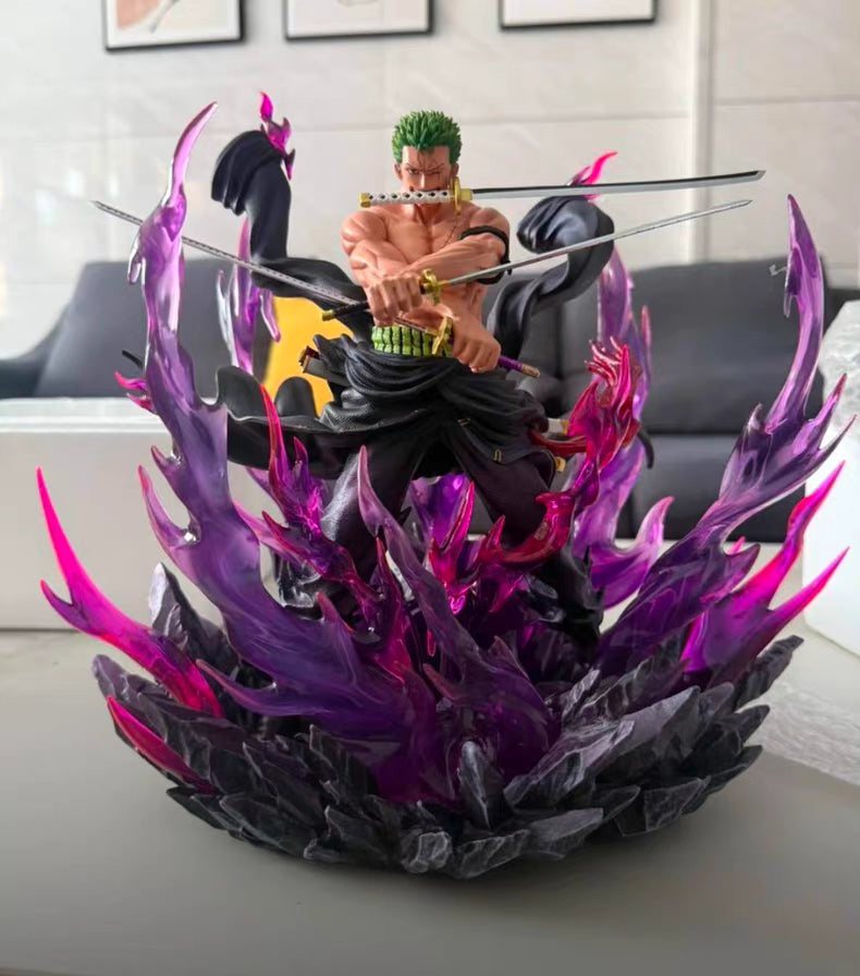 JT One Piece Sky‑Painted Explosive Aura Zoro GK Figure 34CM Exclusive Limited In‑Stock Statue