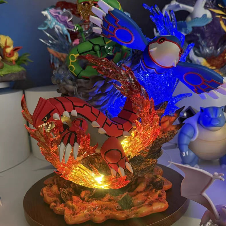 Pokemon Hoenn Trio Legendary GK Figure 36CM Light‑Up Scene Statue Upgraded Version In‑Stock