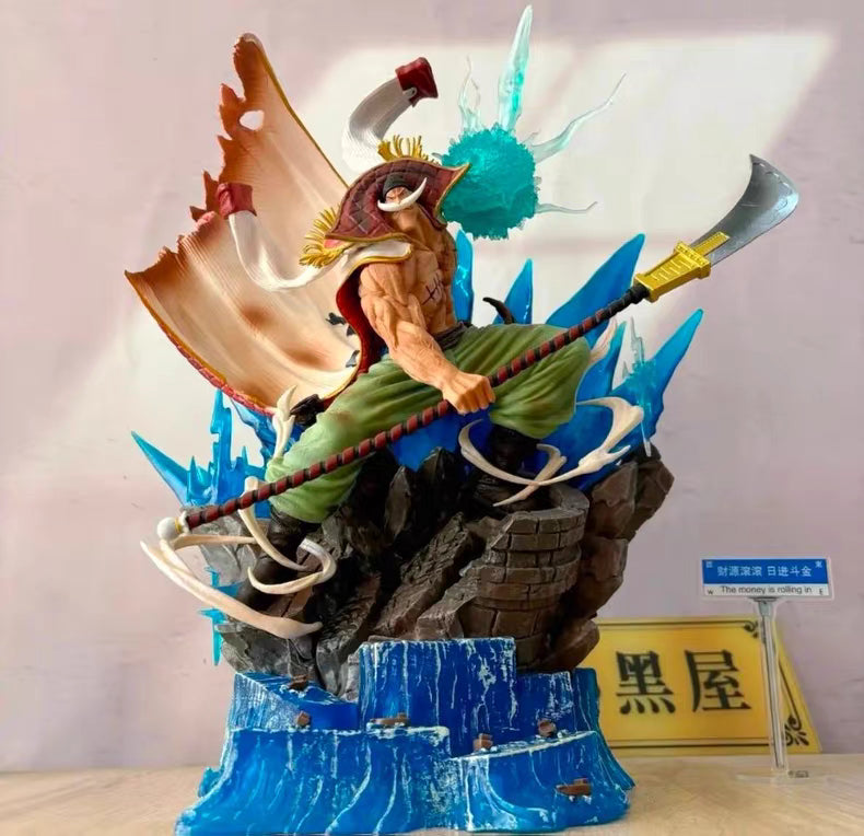 One Piece Whitebeard Vientiane Resonance GK Figure 40CM Light‑Up Base In‑Stock Statue