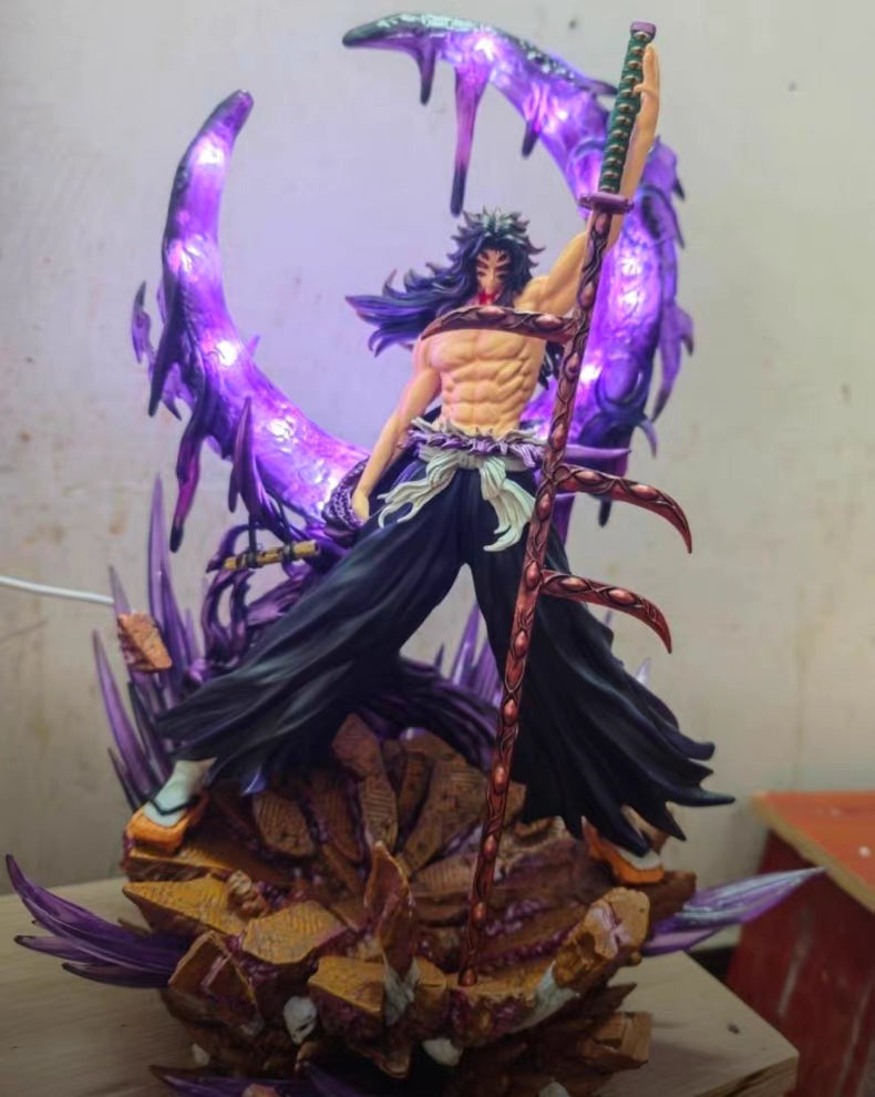Demon Slayer JT Studio Statue Brother HENG Kokushibo 3.0 Limited GK Figure 45CM Purple Tornado Effect Light-Up In‑Stock Collectible Statue