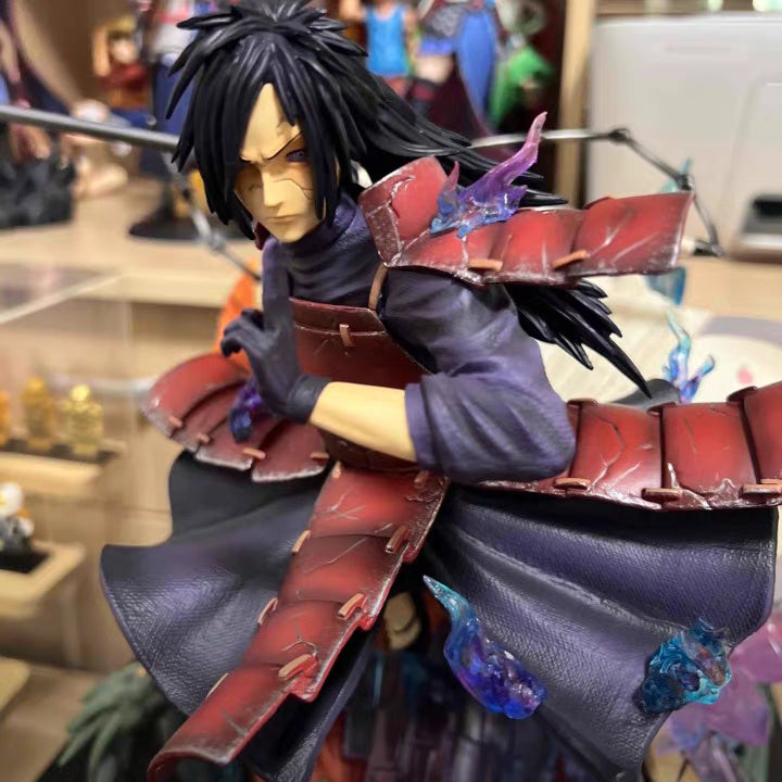 Naruto Asai Burning Wind Madara By Statue Brother Limited GK Figure 43CM Double Head Sculpt Metal Nameplate Matte Full Body Paint In‑Stock Statue