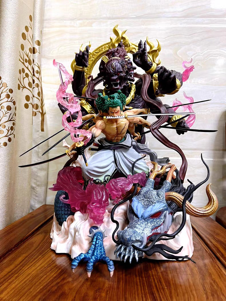 MRJ One Piece Wano Kuni Nine‑Sword Asura Zoro GK Figure 52CM Large Heavy In‑Stock Statue