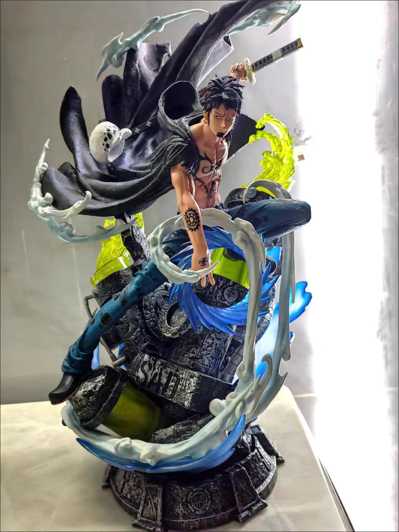 One Piece WANXI Trafalgar Law Limited Edition GK Figure 34CM Light‑Up Effect Parts In‑Stock Statue