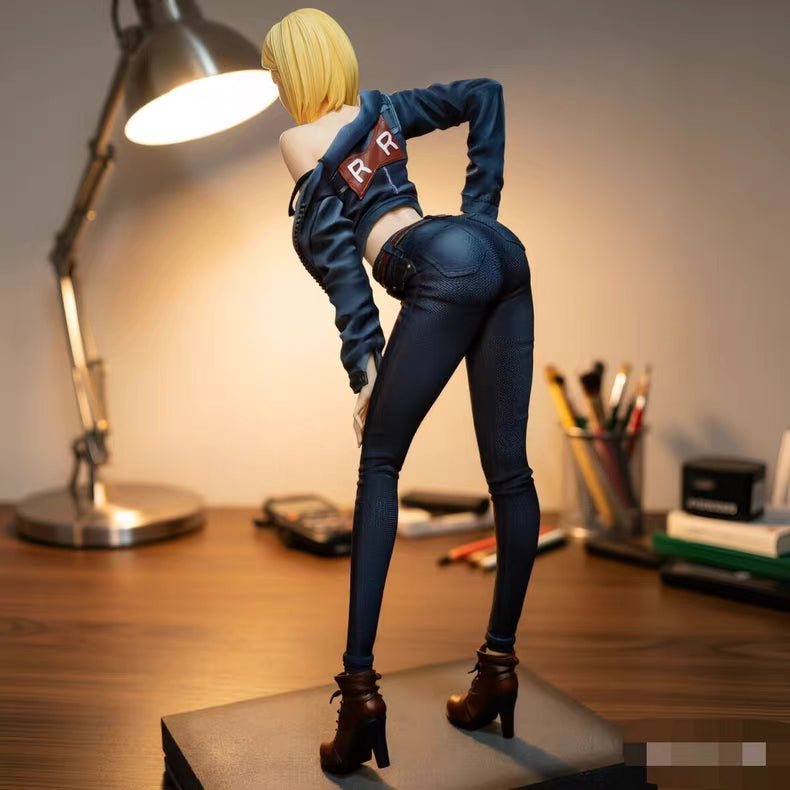Dragon Ball Pink Butterfly Android 18 GK Figure 40CM With Base In‑Stock Desk Statue Gift