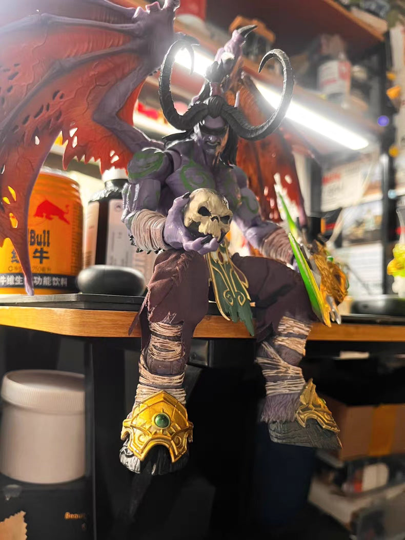 World of Warcraft Illidan Stormrage Demon Hunter GK Figure 30CM Movable Joints Bonus Accessories In‑Stock Statue Gift
