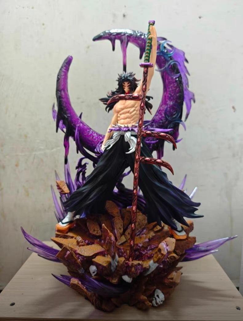 Demon Slayer JT Studio Statue Brother HENG Kokushibo 3.0 Limited GK Figure 45CM Purple Tornado Effect Light-Up In‑Stock Collectible Statue
