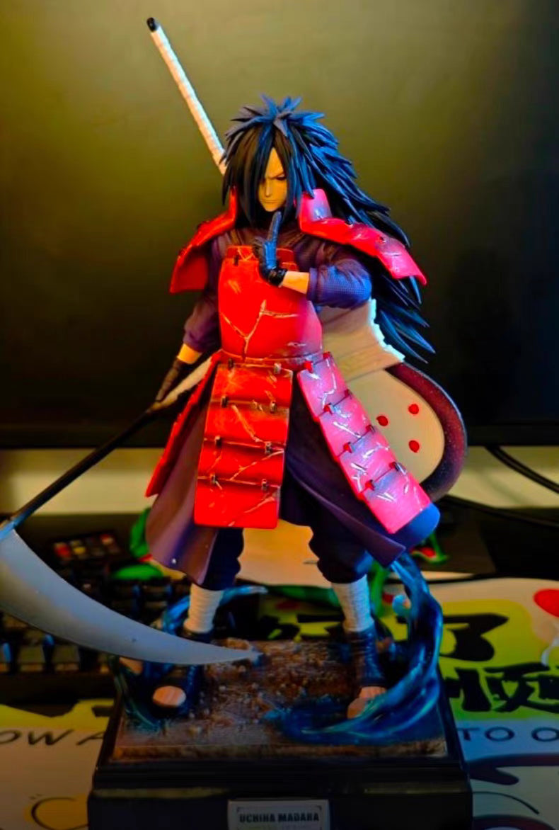 Naruto Unknown Association Edo Tensei Uchiha Madara GK Figure 32CM Light‑Up Base In‑Stock Statue Gift
