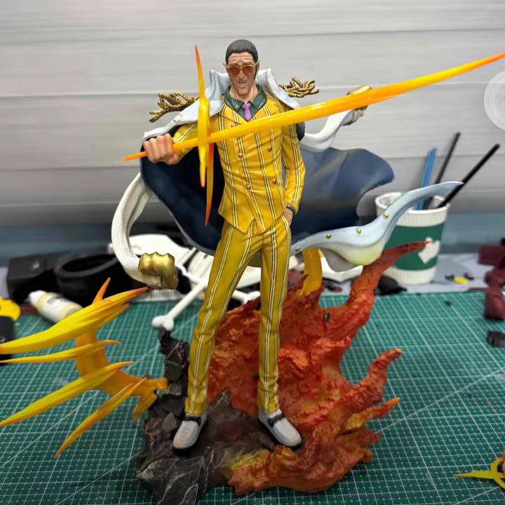 One Piece LZ Kizaru S+ High Grade GK Figure 32CM Light‑Up Effect Parts Matte Full Paint In‑Stock Collectible Statue