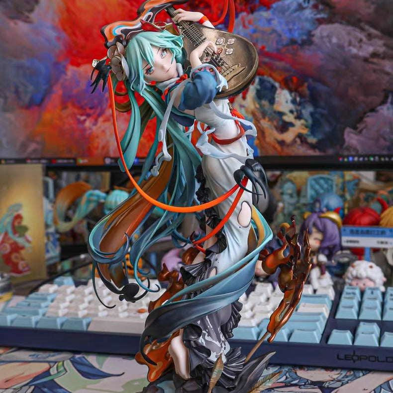 Hatsune Miku Chinese Style Pipa Ten‑Sided Ambush GK Figure 30CM In‑Stock Collectible Statue Gift