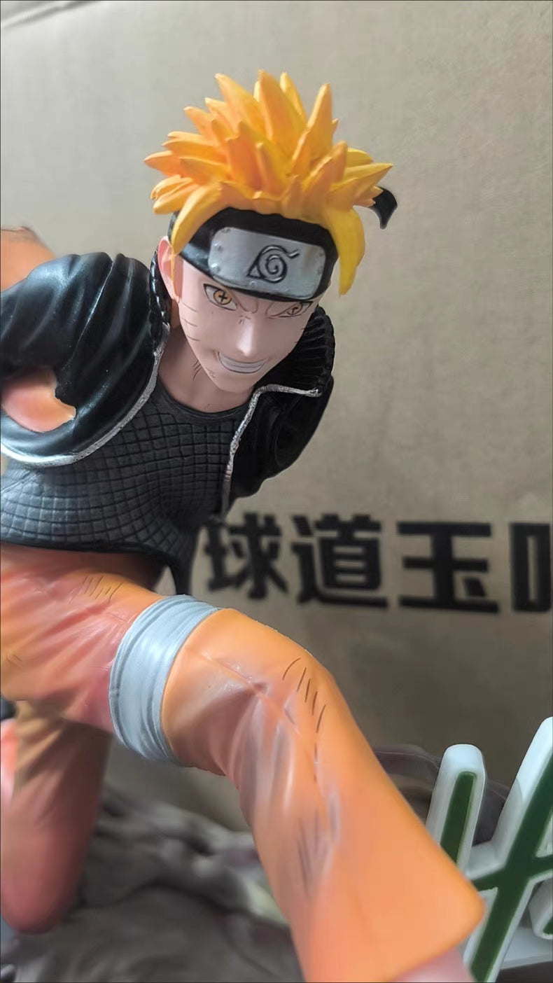 Naruto Battle Scene Rescue Mode Uzumaki Naruto GK Figure 24CM Double Head Sculpt Replaceable Hands Matte Full Paint In‑Stock Statue