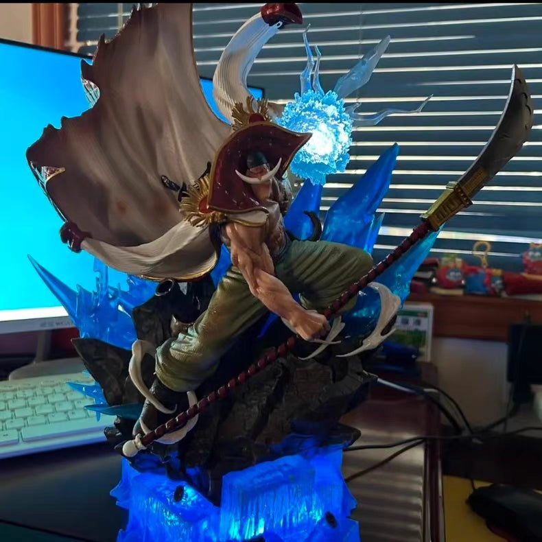 One Piece Whitebeard Vientiane Resonance GK Figure 40CM Light‑Up Base In‑Stock Statue