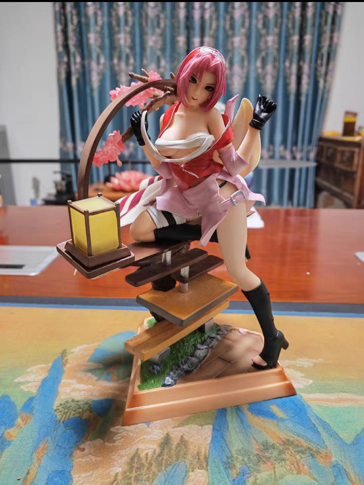 Naruto Sakura Haruno Lantern Light‑Up Scene GK Figure 30CM In‑Stock Statue