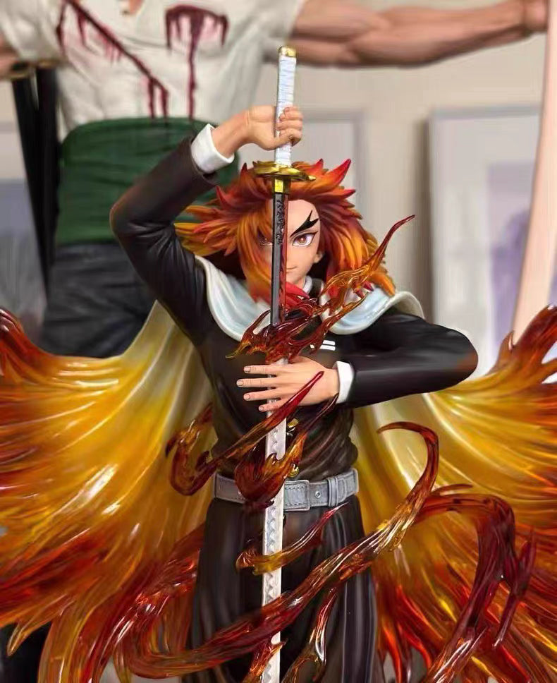 Demon Slayer Kyojuro Rengoku Flame Pillar Limited GK Figure 30CM In‑Stock Statue
