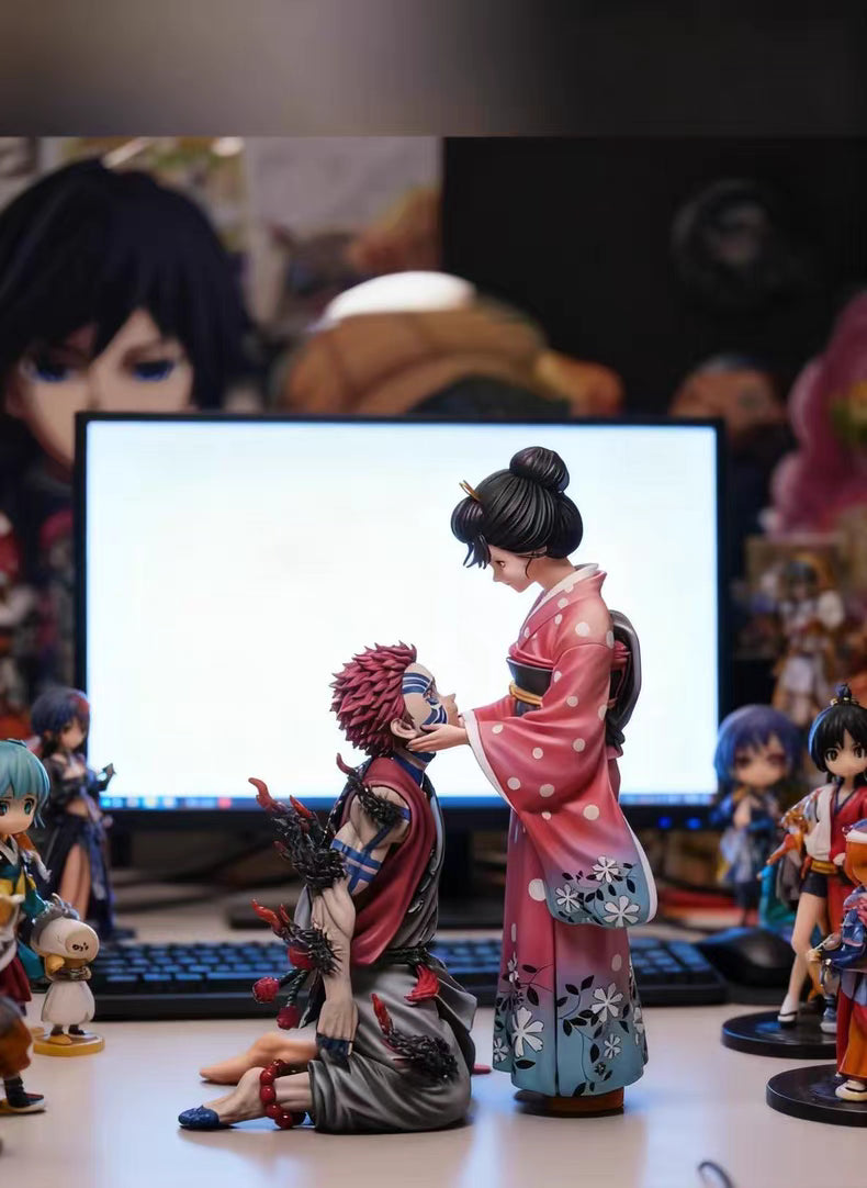 Demon Slayer Akaza & Koyuki Limited Edition Asai GK Figure 20CM Scene Version In‑Stock Statue