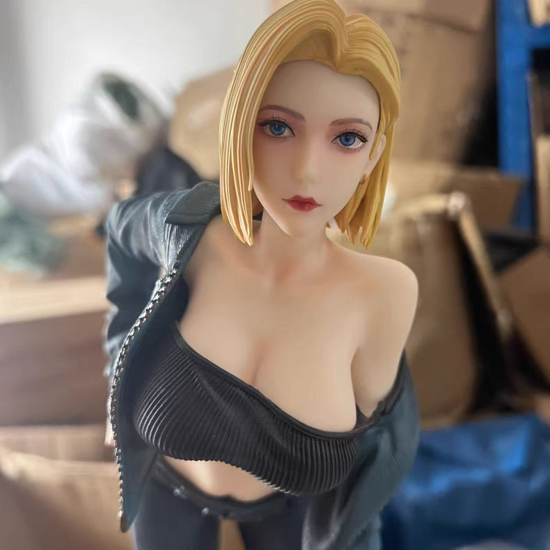 Dragon Ball Pink Butterfly Android 18 GK Figure 40CM With Base In‑Stock Desk Statue Gift