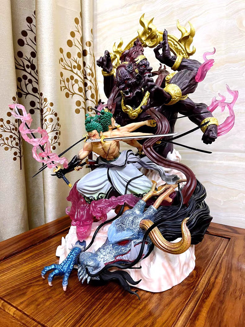 MRJ One Piece Wano Kuni Nine‑Sword Asura Zoro GK Figure 52CM Large Heavy In‑Stock Statue