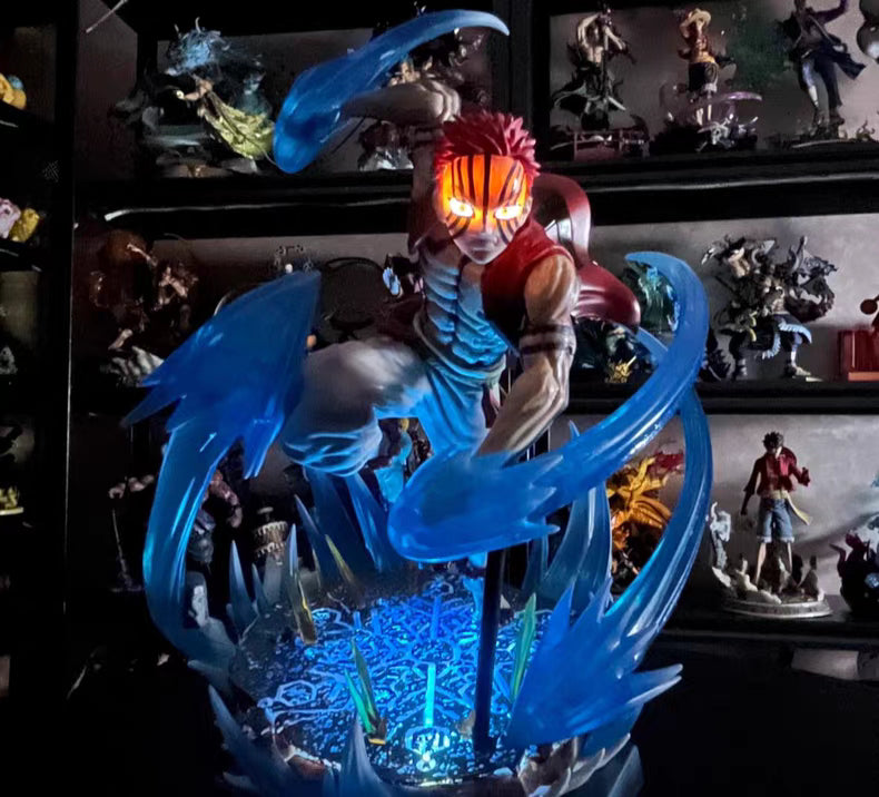 GW Demon Slayer Upper Rank 3 Akaza GK Figure 28CM Deluxe Version Light‑Up Scene Statue In‑Stock